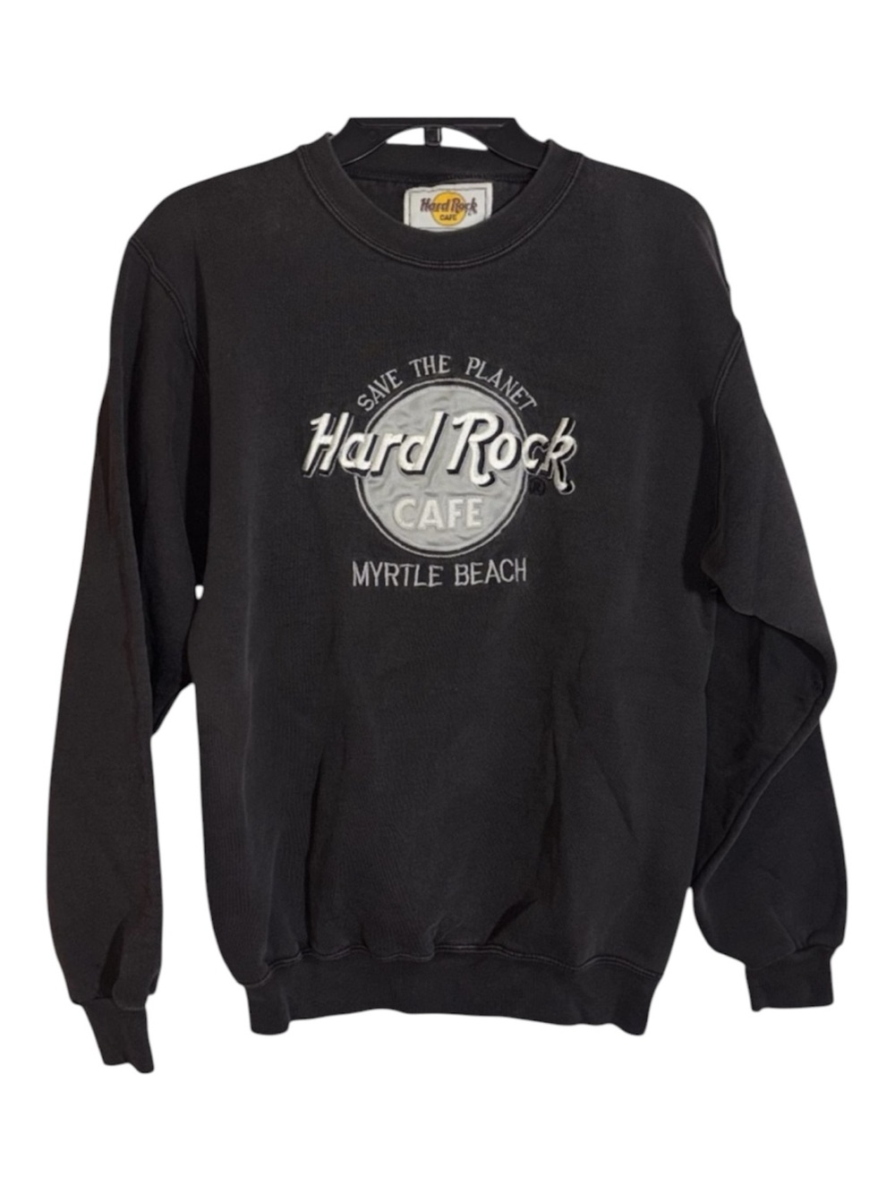 Hard Rock Cafe Vintage Sweatshirt Distressed Myrtle Beach Embroidered Size Small